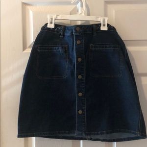 High waisted button down jean skirt- NWOT